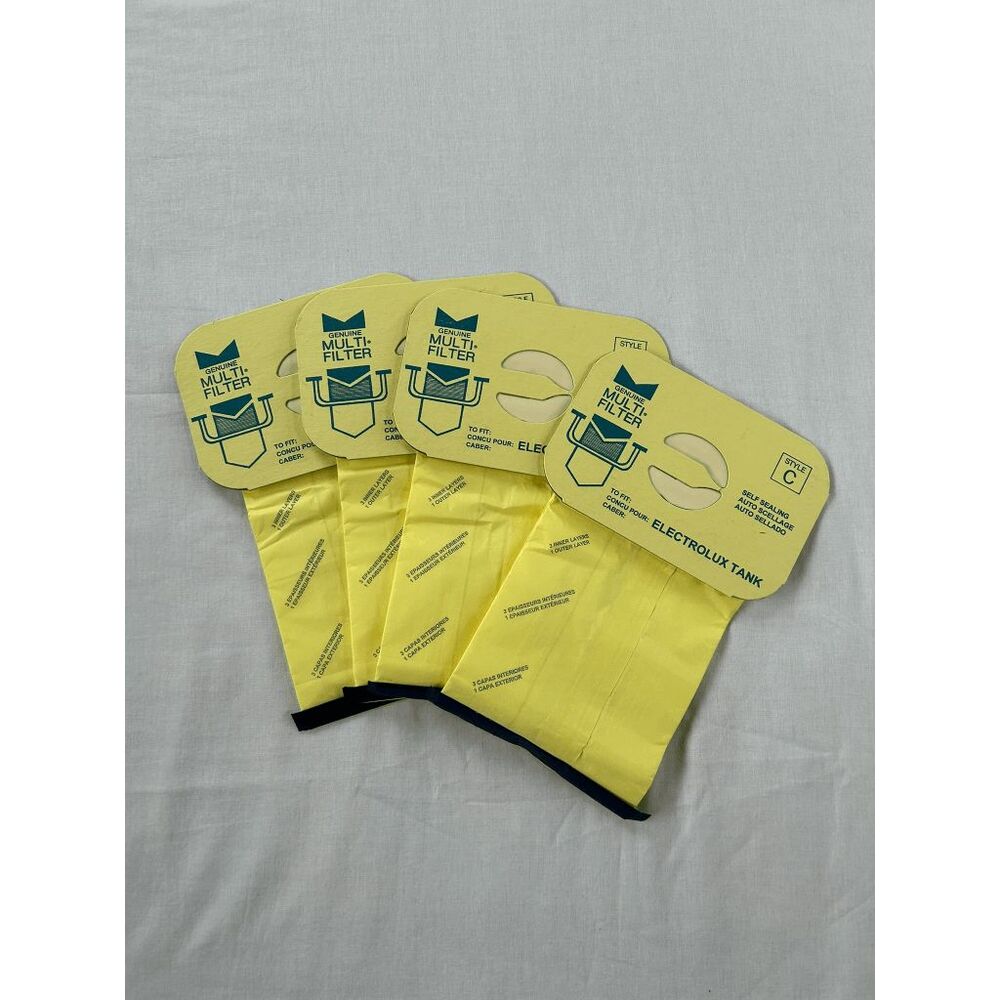 Electrolux Vacuum Bags, Lot of Four, Style C, Genuine Multi Filter